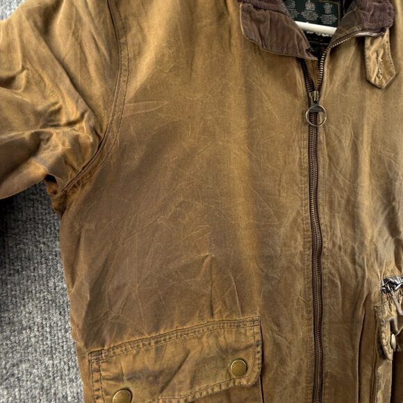 Barbour Nixon Large Waxed Jacket Men Full Zip Brown Classic Tartan Brown Adult - Picture 10 of 16